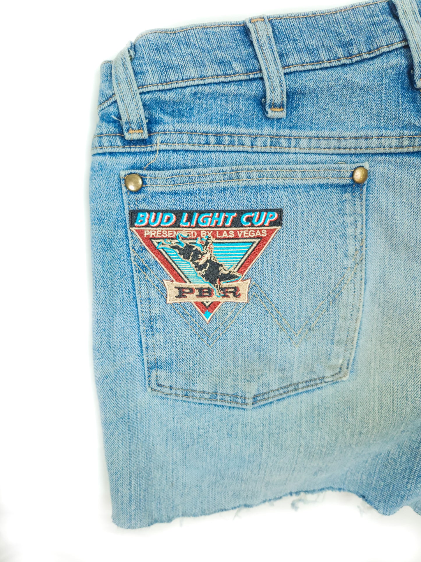 Light Wash Vintage Wranglers Bud Light PBR Patch