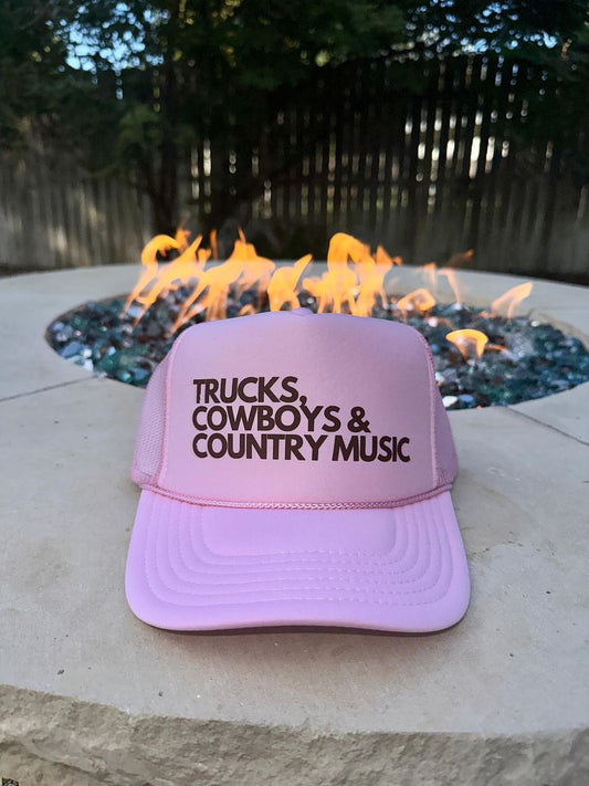 "Trucks, Cowboys, and Country Music" Trucker Hat